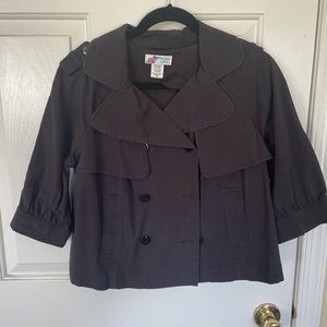 Cropped black plus sized bolero jacket